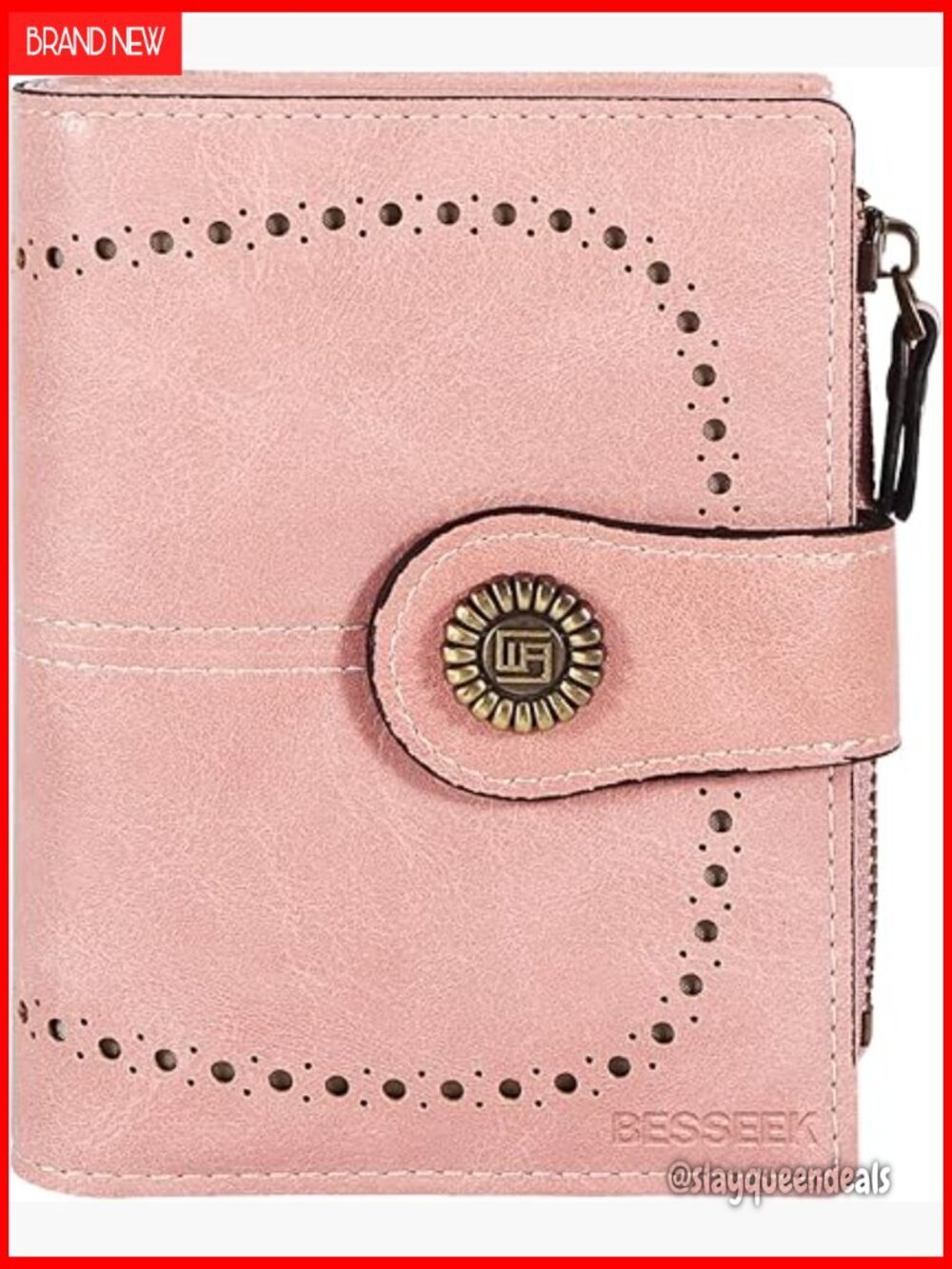Leather Bifold Wallet with RFID Blocking and Zipper Coin Pocket